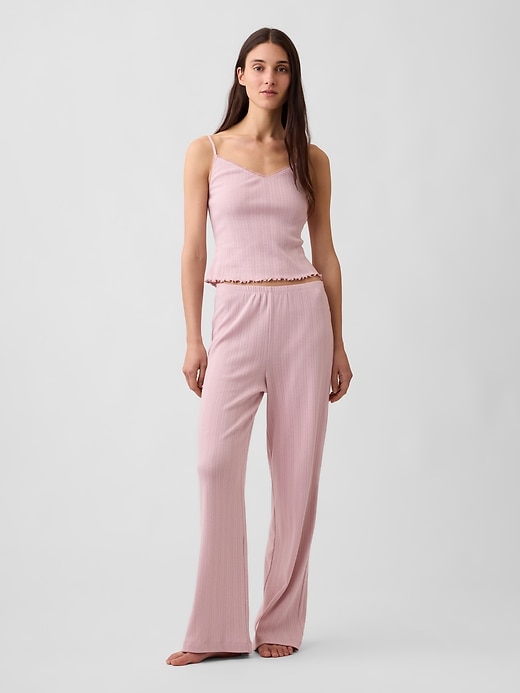 L'image numéro 1 présente Pantalon de pyjama en tricot pointelle