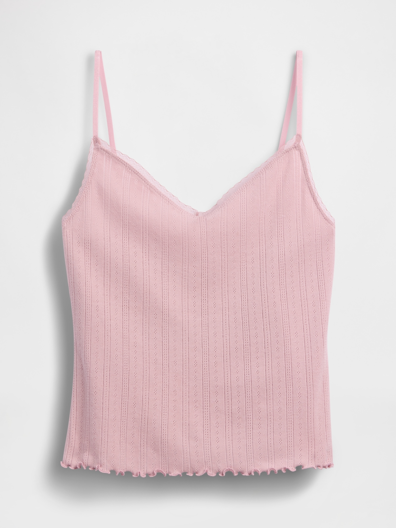Pointelle Lettuce-Hem PJ Cami