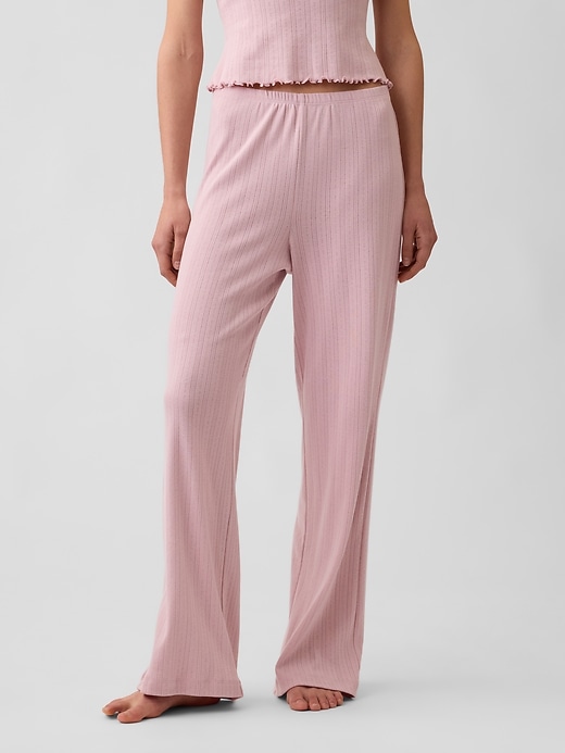 L'image numéro 2 présente Pantalon de pyjama en tricot pointelle