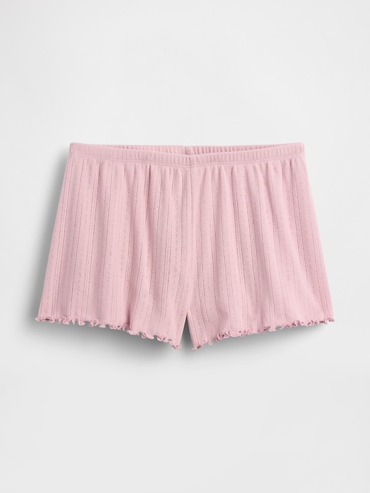 L'image numéro 6 présente Short de pyjama à mailles ajourées à ourlet ondulé