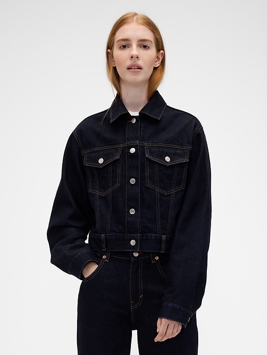Image number 1 showing, Gap × Victoria Beckham Relaxed Crop Denim Jacket