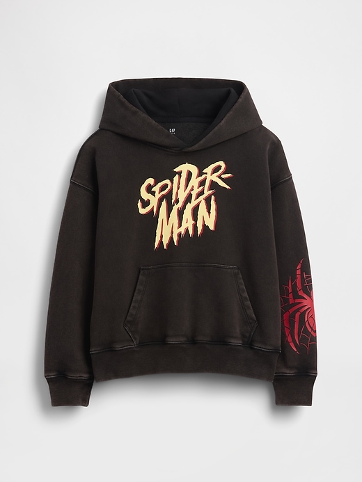 L'image numéro 2 présente Chandail à capuchon décontracté VintageDoux à imprimé Spiderman de Marvel pour Enfant