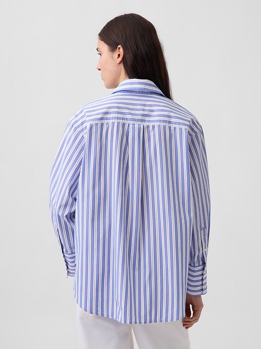 Image number 3 showing, Organic Cotton Poplin Stripe Big Shirt