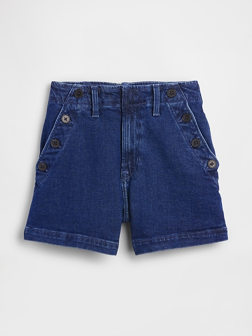 L'image numéro 5 présente Short de style marin en denim à taille haute, 9 cm