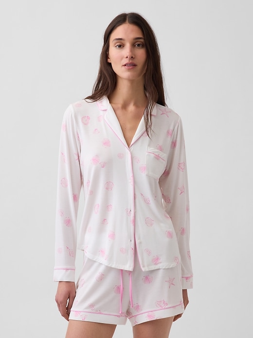 L'image numéro 1 présente Chemisier de pyjama en modal