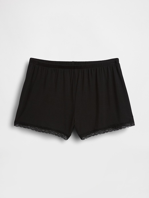 Image number 1 showing, Softest Modal Lace-Trim PJ Shorts
