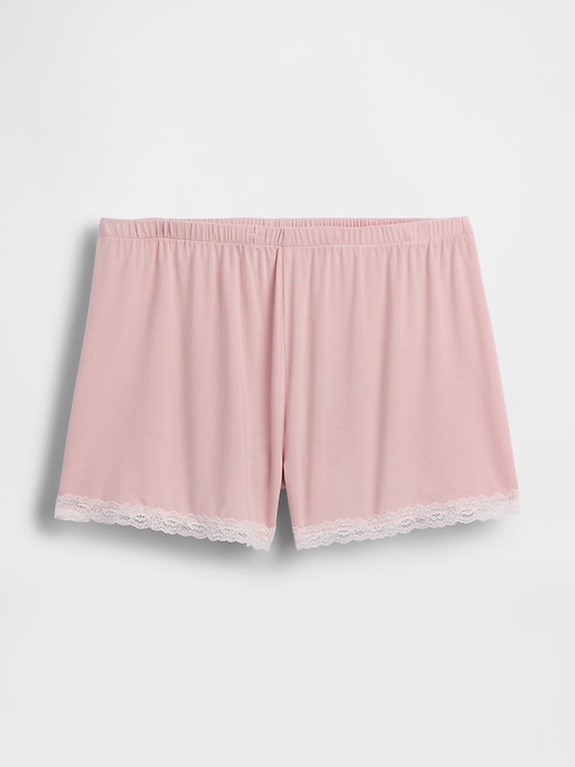 Image number 1 showing, Softest Modal Lace-Trim PJ Shorts