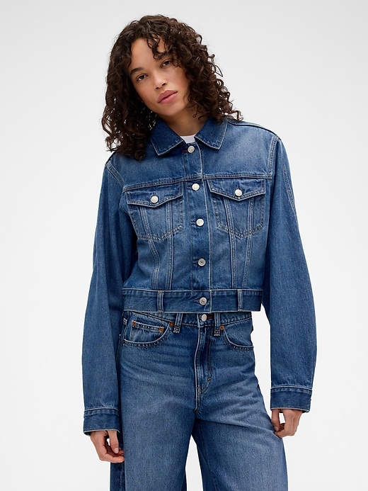 Image number 1 showing, Gap × Victoria Beckham Relaxed Crop Denim Jacket