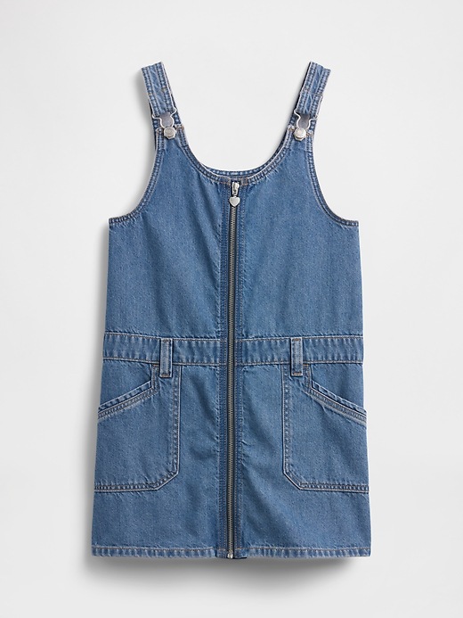 L'image numéro 2 présente Jupe-salopette en denim pour Enfant