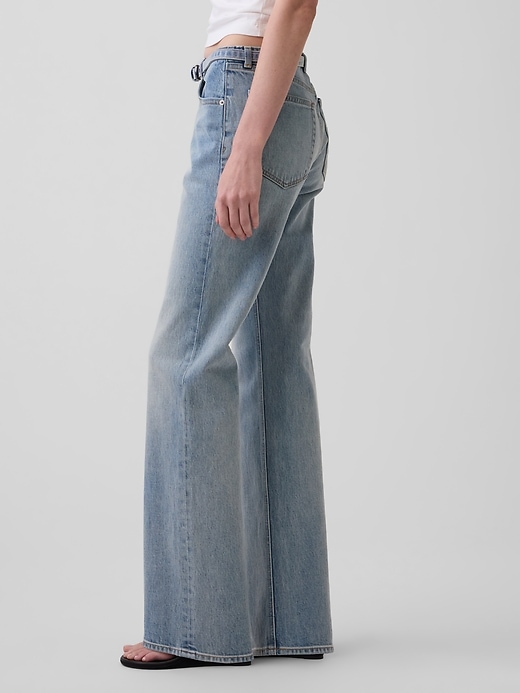 Image number 3 showing, Mid Rise Micro Belt Relaxed Straight Jeans