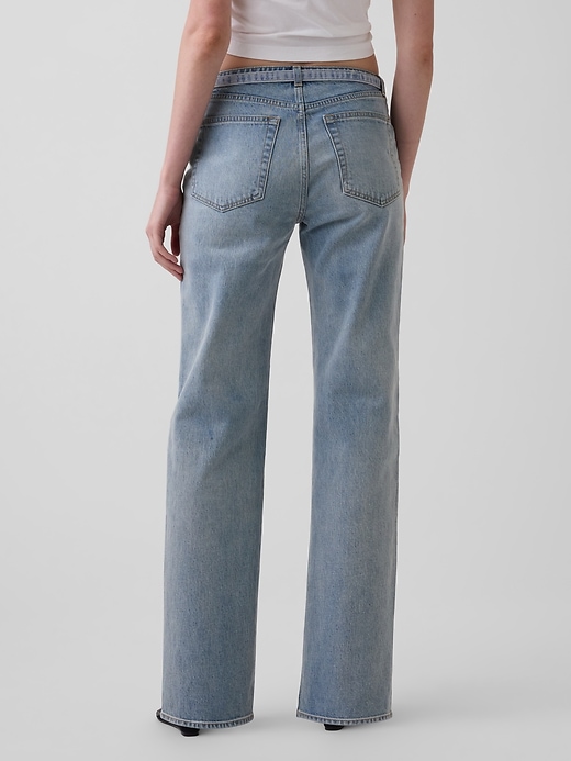 Image number 4 showing, Mid Rise Micro Belt Relaxed Straight Jeans