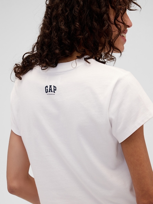 Image number 4 showing, Gap × Victoria Beckham Organic Cotton Logo Crop T-Shirt