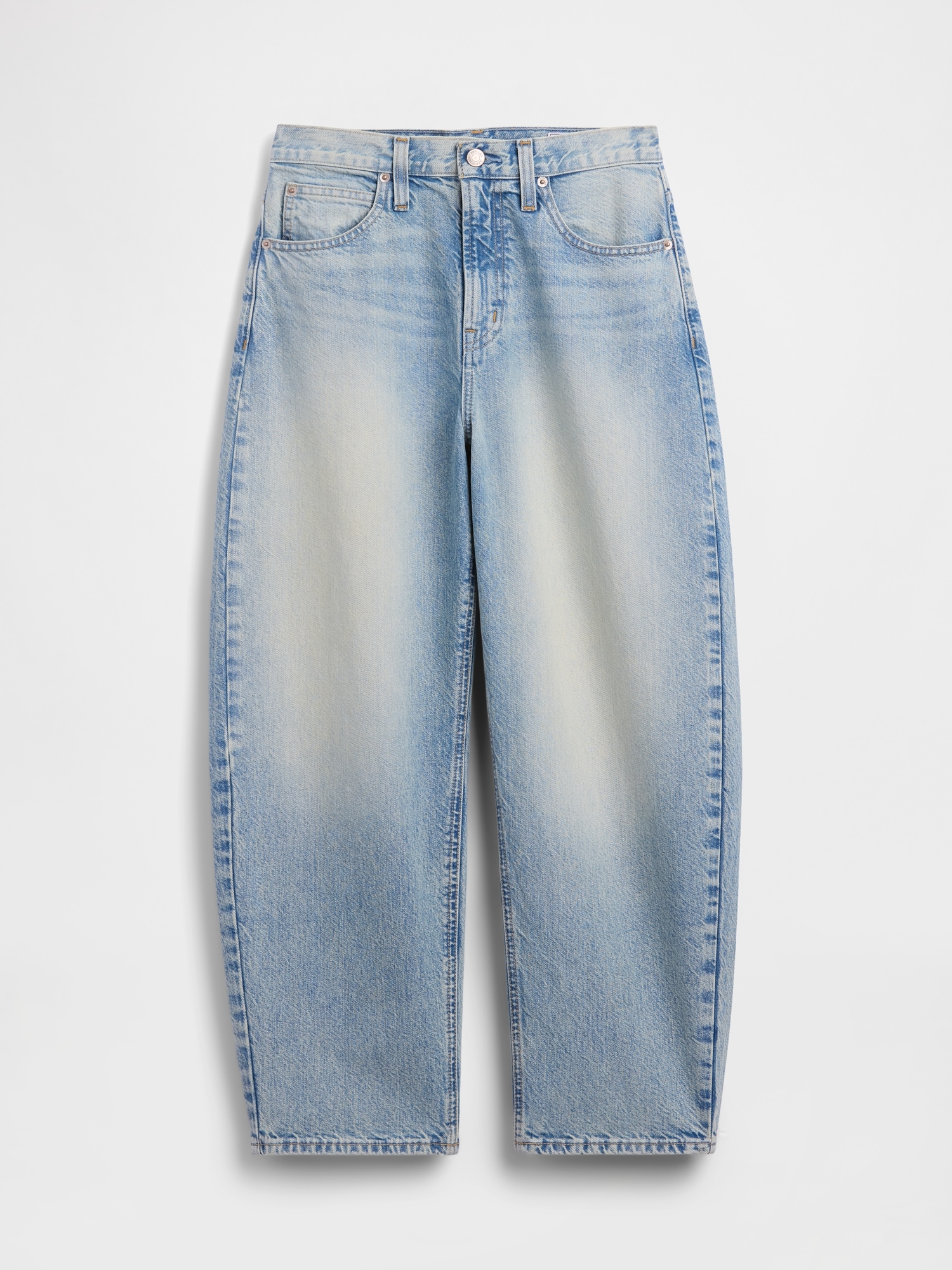 High Rise Crop Barrel Jeans