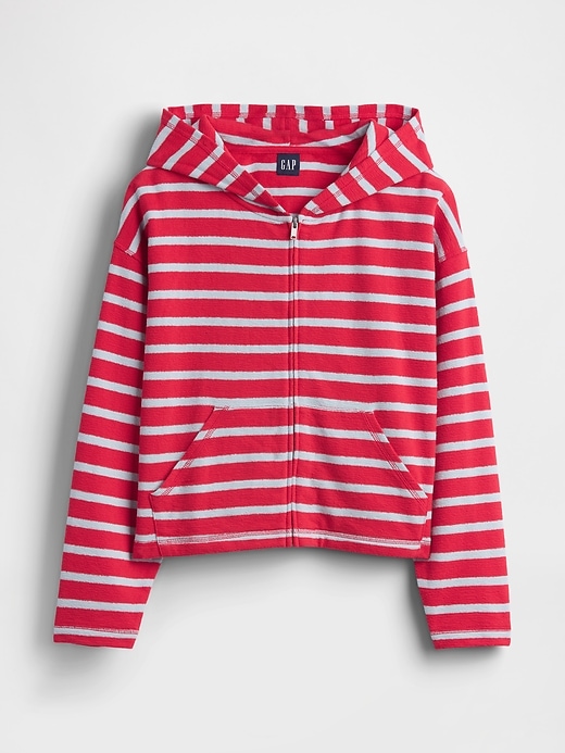 Image number 5 showing, Towel Terry Oversized Stripe Zip Hoodie