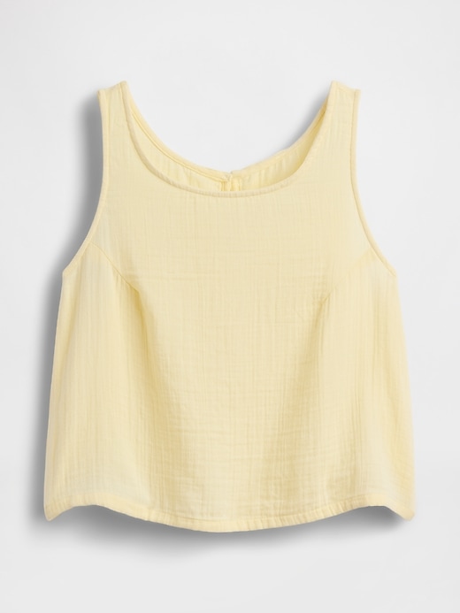 Image number 5 showing, Cotton Gauze Racer Shell Tank Top