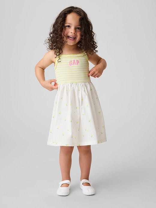 Image number 1 showing, Baby & Toddler Mixed Media Apron Dress