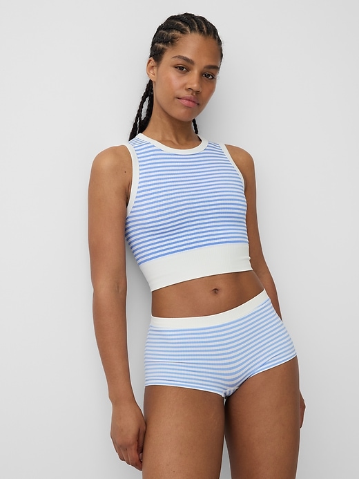 Image number 1 showing, Seamless Rib Crop Tank Top