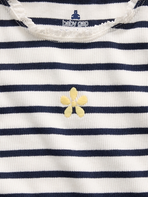 L'image numéro 4 présente Camisole côtelée à rayures et à imprimé pour Bébé et Tout-petit