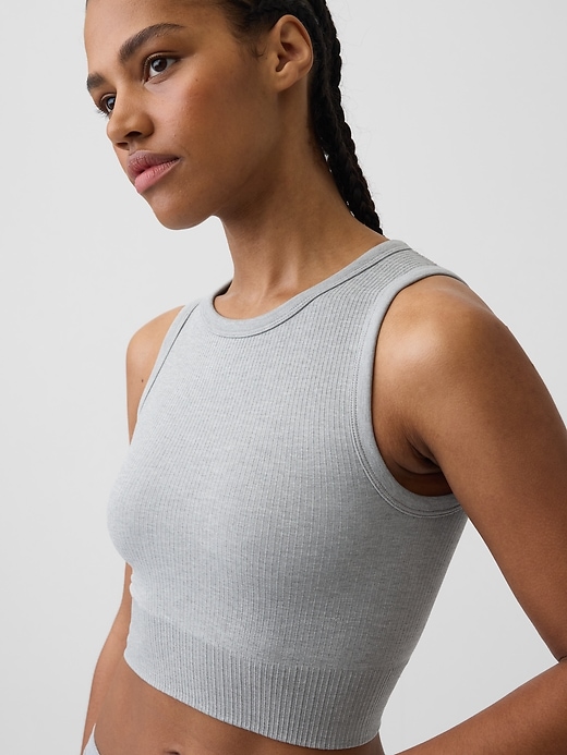Image number 3 showing, Seamless Rib Crop Tank Top