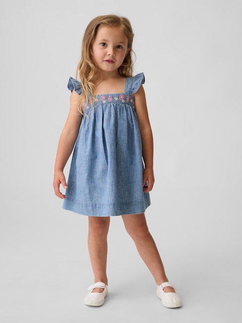 Baby & Toddler Embroidered Denim Dress