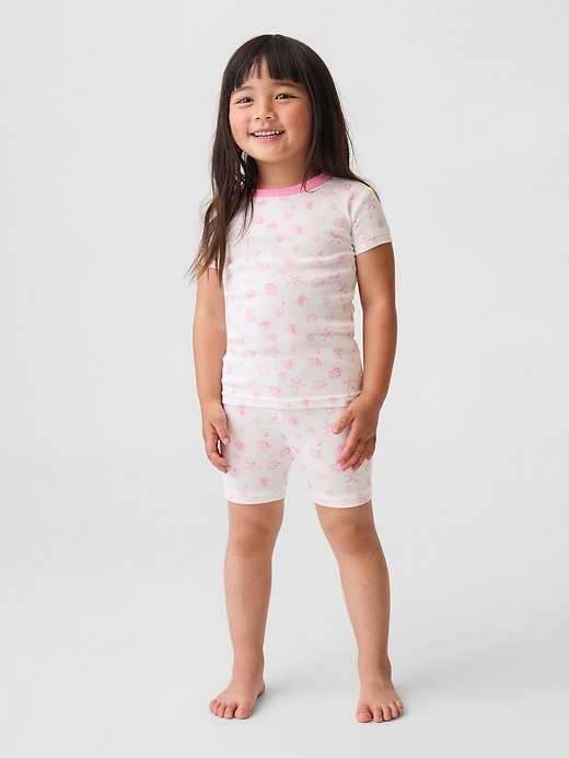 Image number 1 showing, Baby & Toddler Organic Brushed Cotton Seashell PJ Short Set