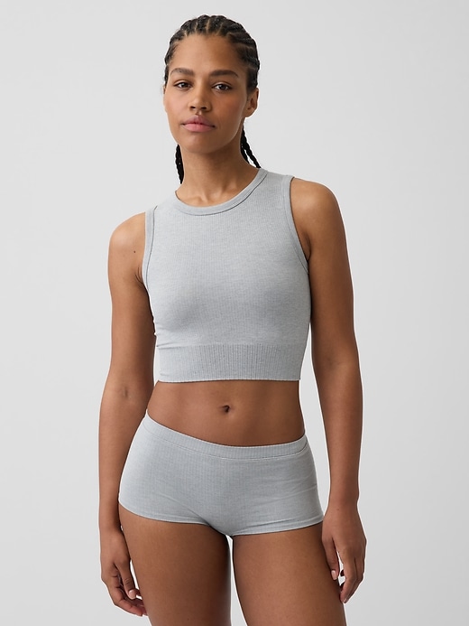 Image number 1 showing, Seamless Rib Crop Tank Top