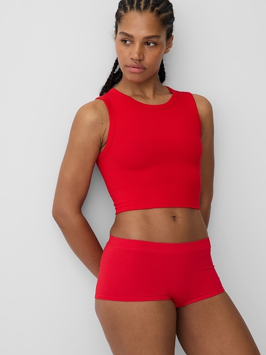 Image number 1 showing, Seamless Rib Crop Tank Top
