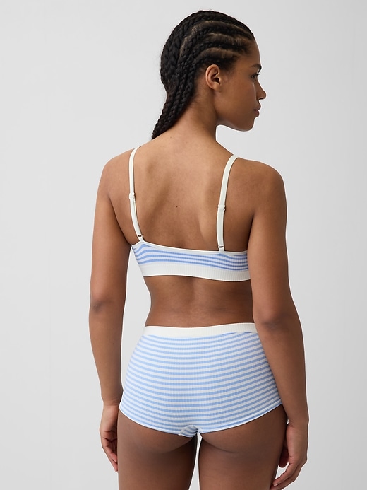 L'image numéro 2 présente Soutien-gorge léger côtelé à bonnets triangulaires sans coutures