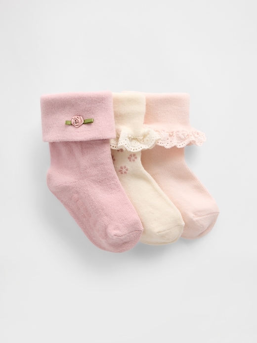 Image number 1 showing, Baby Foldover Socks (3-Pack)
