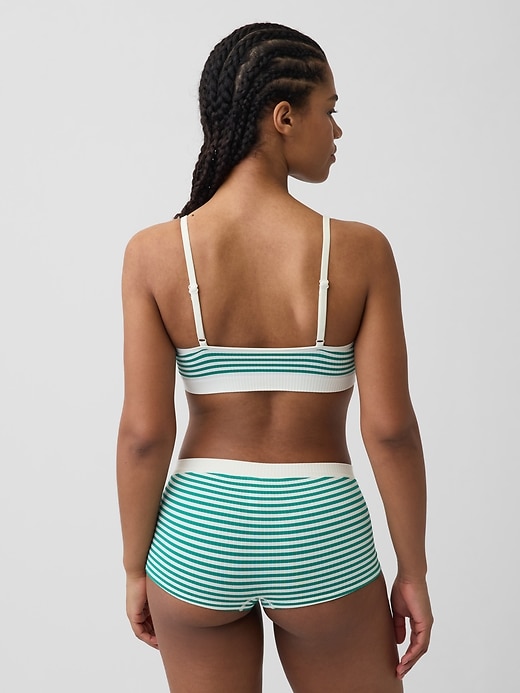 L'image numéro 2 présente Soutien-gorge léger côtelé à bonnets triangulaires sans coutures