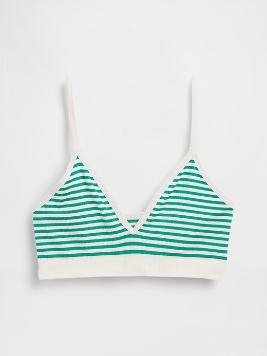 L'image numéro 5 présente Soutien-gorge léger côtelé à bonnets triangulaires sans coutures