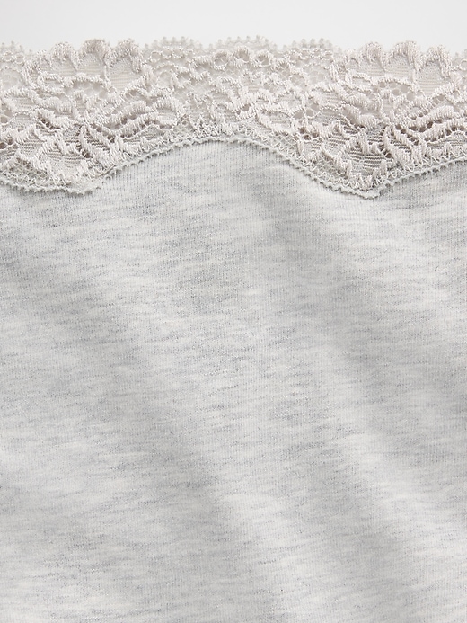 Image number 2 showing, Organic Stretch Cotton Lace-Trim Shorty