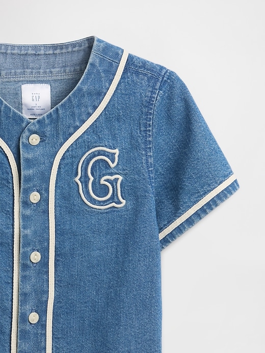 Image number 4 showing, Baby & Toddler Denim Varsity Logo Baseball Shirt