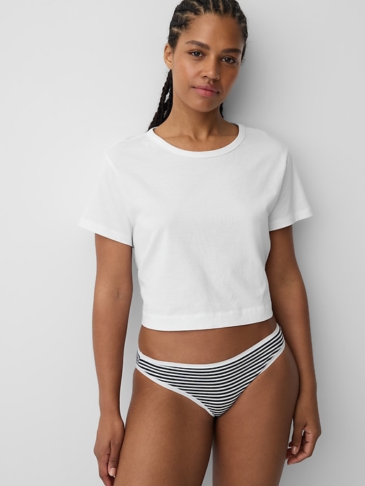 L'image numéro 1 présente Culotte bikini en coton biologique extensible