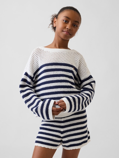 Kids100% Cotton Crochet Oversized Sweater