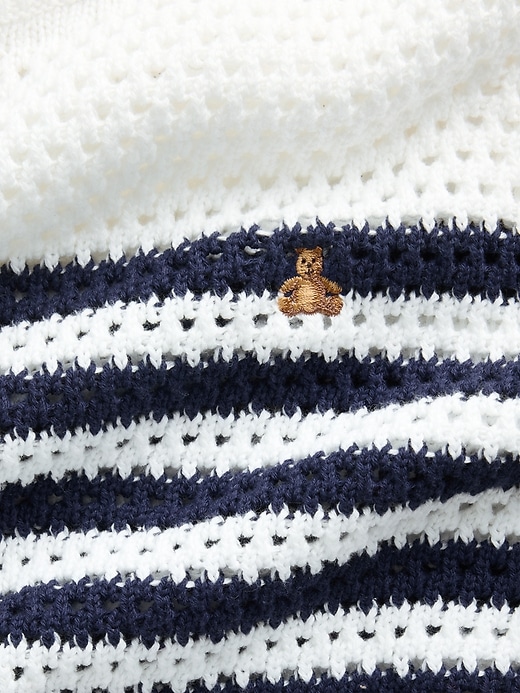 Image number 5 showing, Kids Crochet Oversized Stripe Sweater