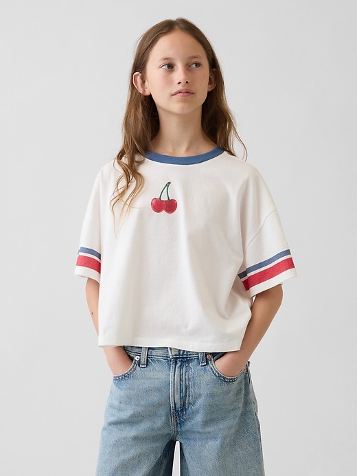 L'image numéro 1 présente T-shirt surdimensionné à imprimé pour enfant