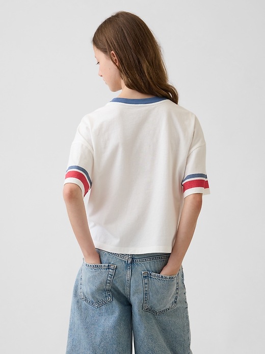 L'image numéro 3 présente T-shirt surdimensionné à imprimé pour enfant