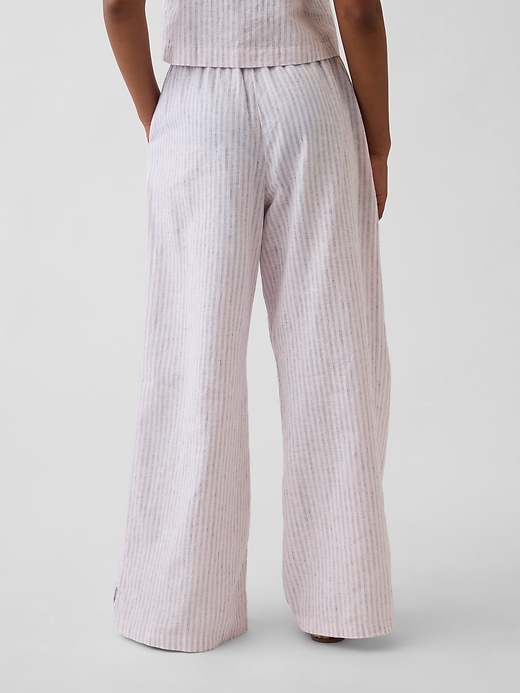 L'image numéro 4 présente Pantalon confort jambe large en lin et coton pour Enfant