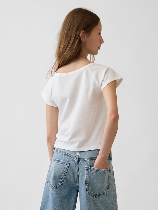 L'image numéro 3 présente T-shirt henley à manches raglan pour Enfant