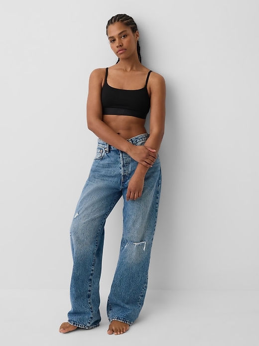Image number 4 showing, Organic Stretch Cotton Logo Bralette
