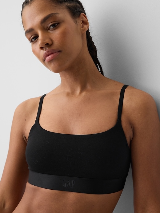 Image number 3 showing, Organic Stretch Cotton Logo Bralette