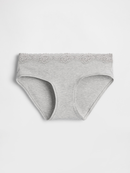 Image number 4 showing, Organic Stretch Cotton Lace-Trim Hipster