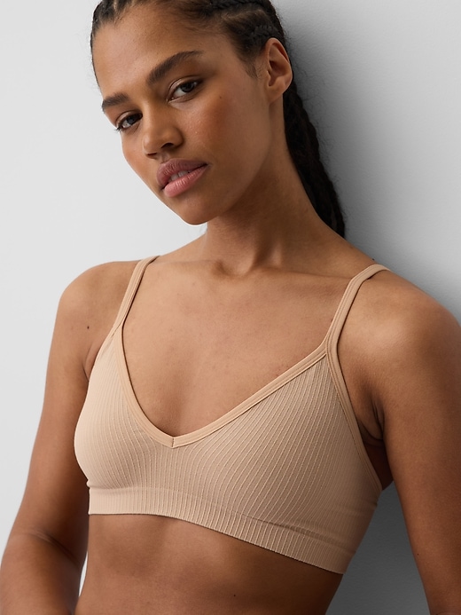 Image number 3 showing, Seamless Rib Triangle Bralette