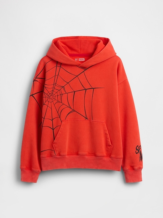 L'image numéro 2 présente Chandail à capuchon décontracté VintageDoux à imprimé Spiderman de Marvel pour Enfant
