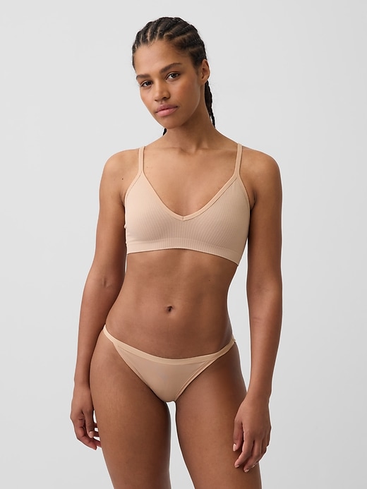 Image number 1 showing, Seamless Rib Triangle Bralette