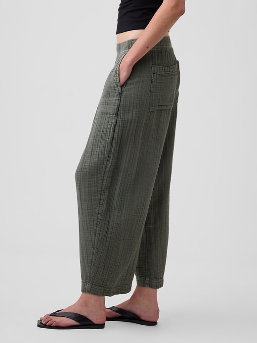 Image number 3 showing, Cotton Gauze Easy Barrel Pants