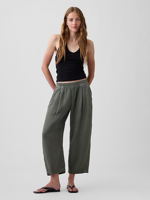 Image number 6 showing, Cotton Gauze Easy Barrel Pants