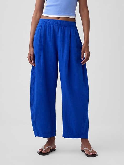 Image number 2 showing, Cotton Gauze Easy Barrel Pants