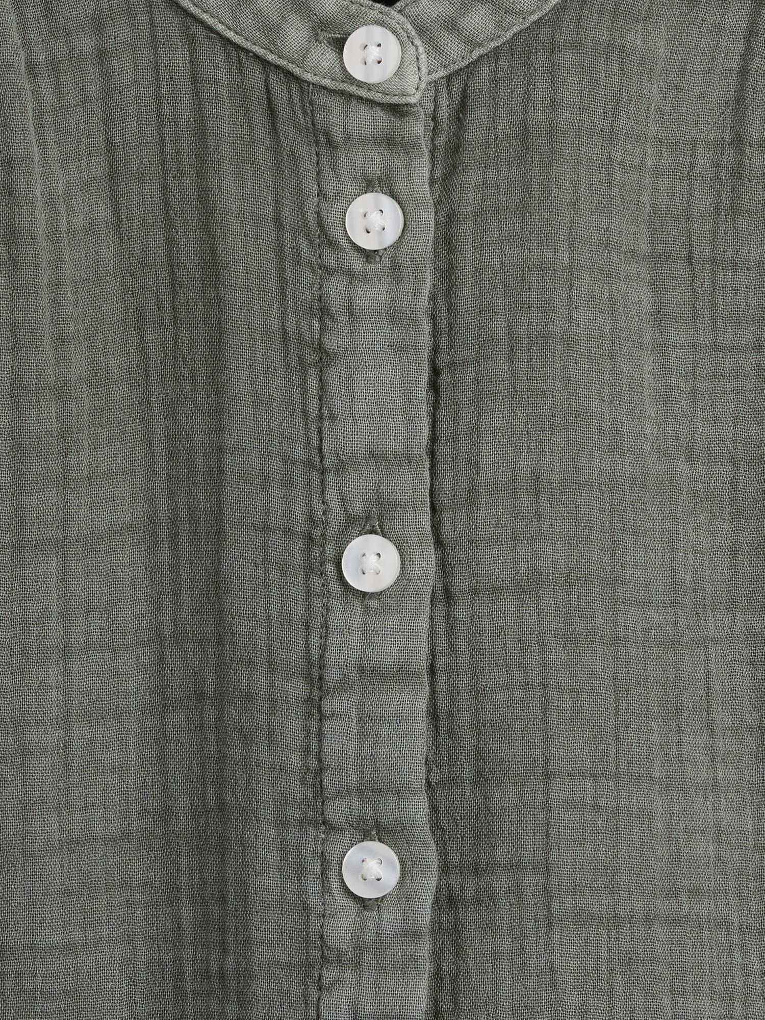 Cotton Gauze Oversized Collarless Shirt | Gap